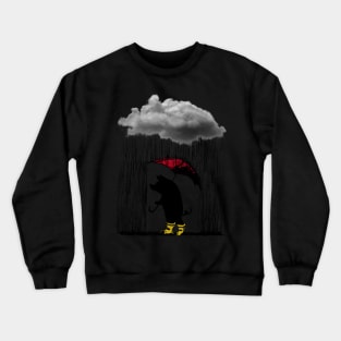 Cute Pig in Rain. Crewneck Sweatshirt